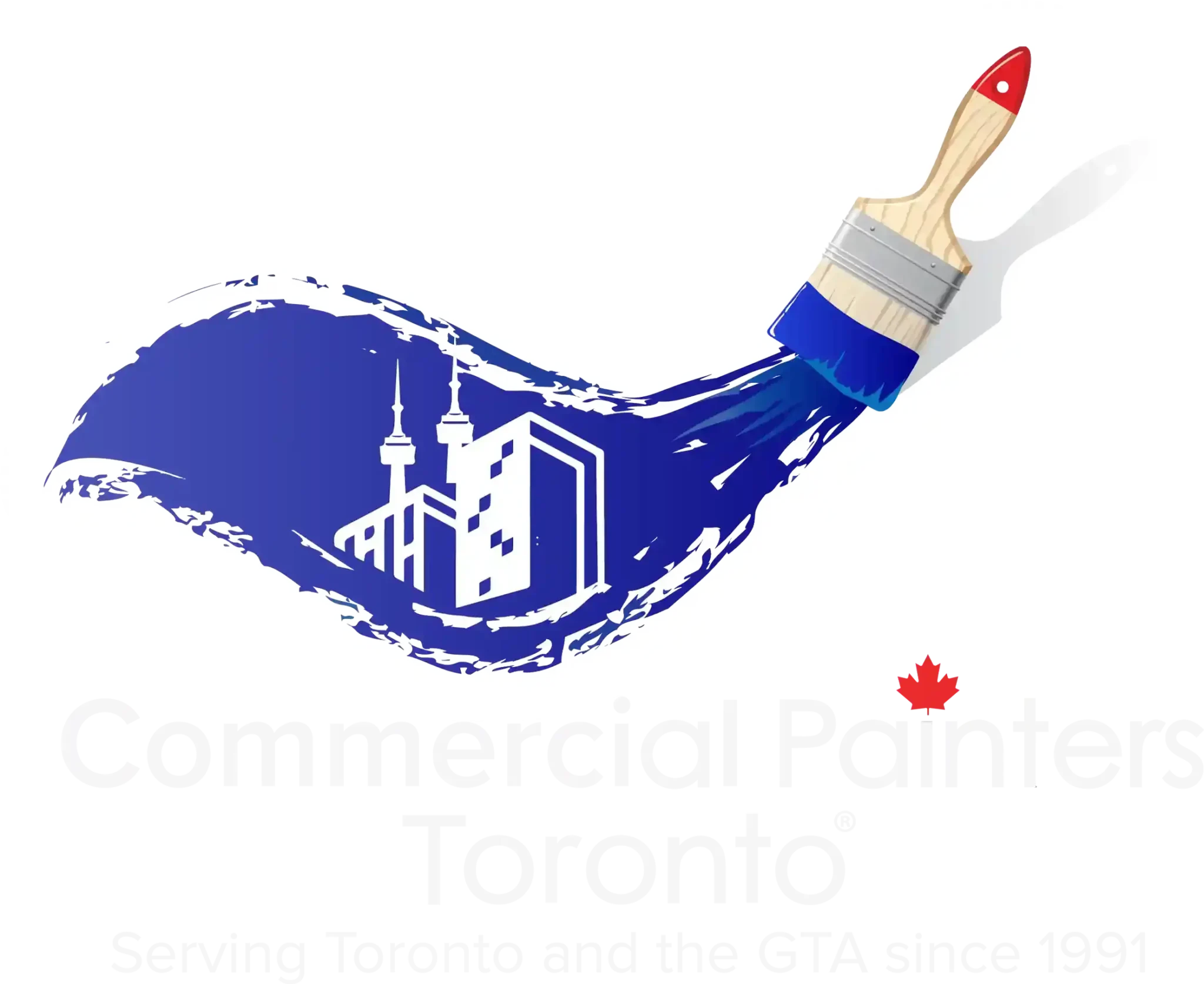 Commercial Painters Toronto Logo in White Text with White Shadow