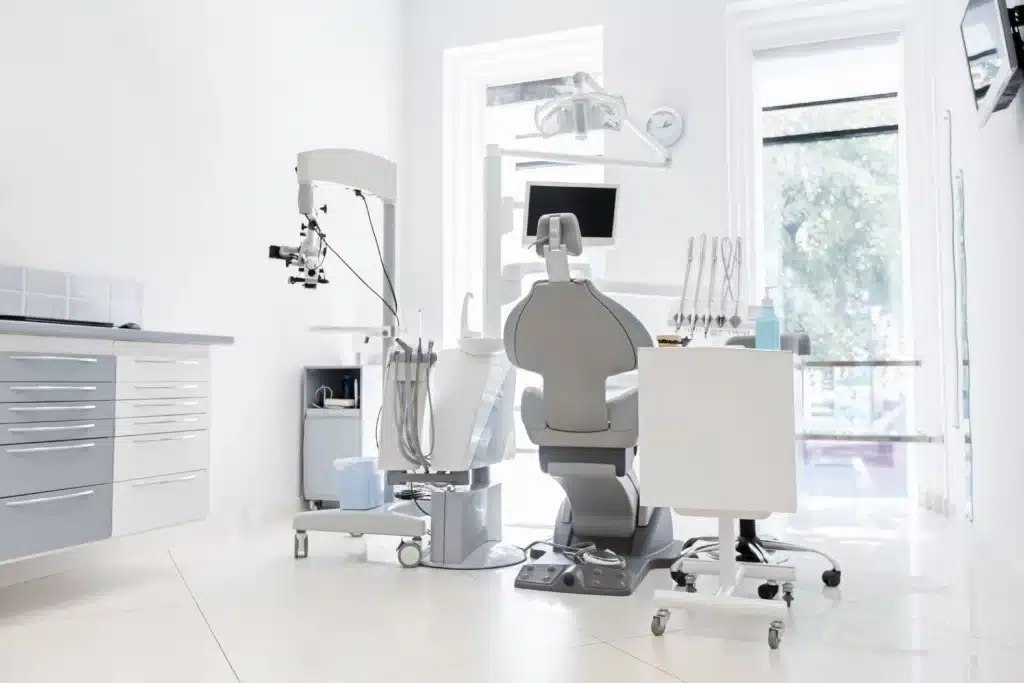 Interior of New White Modern Dental Clinic Office