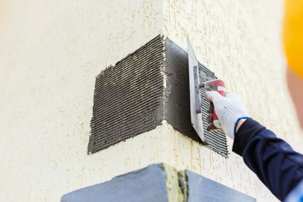 Preparing the Facade of the Apartment Before Painting