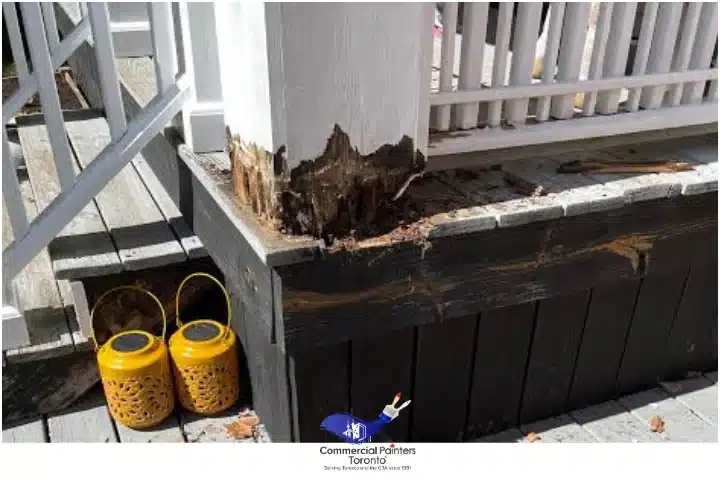 Cracked rotted porch