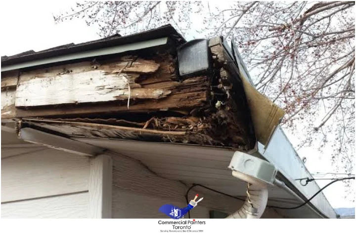 Cracked, rotted soffit and fascia